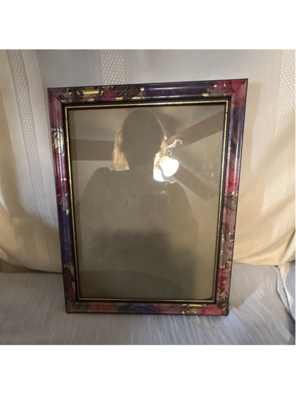 Floral Multicolor Gold Plastic Photo Frame 8x10 portra￼ Freestanding Clear Glass